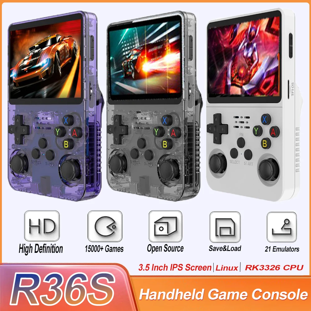 R36S Retro przenośna konsola do gier Open Source System Linux 3.5 Cal ekran IPS gra wideo odtwarzacz kieszonkowy Mini konsole 64GB - AliExpress 44