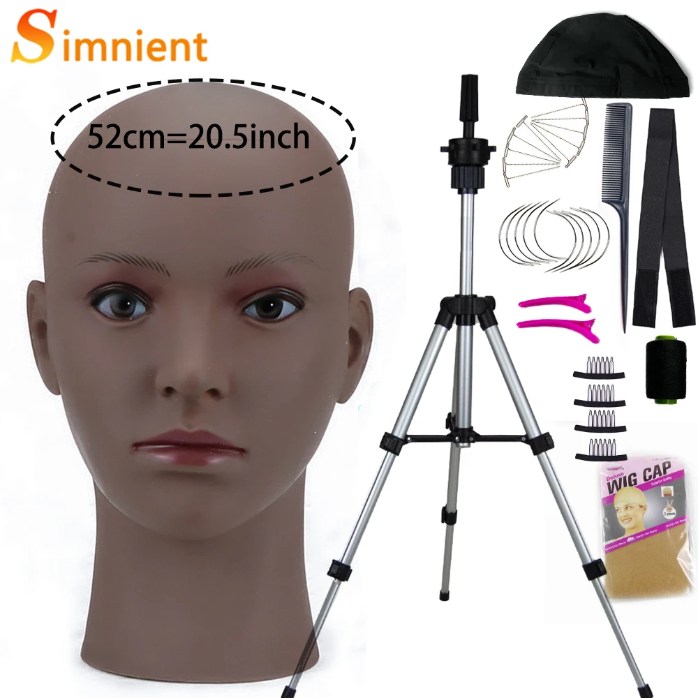 Mannequin Head With T-pin Wig Cap Tripod For Women Making Wig Hat Glasses Mask Display Cosmetology Manikin Head Makeup Practice