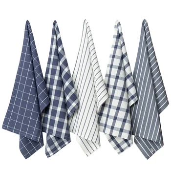 European Style 100% Pure Cotton Ultra-Absorbent Tea Towel 45x70cm Thickened Design 1/5-Piece Set Ideal for Drying and Cleaning 1