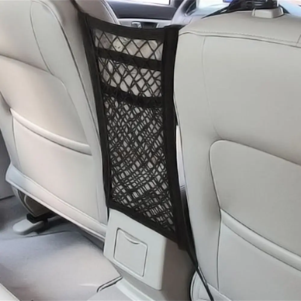 

Universal Car Seat Back Storage Elastic Mesh Net Bag Between Bag Luggage Holder Pocket Pet Barrier For Auto Cars