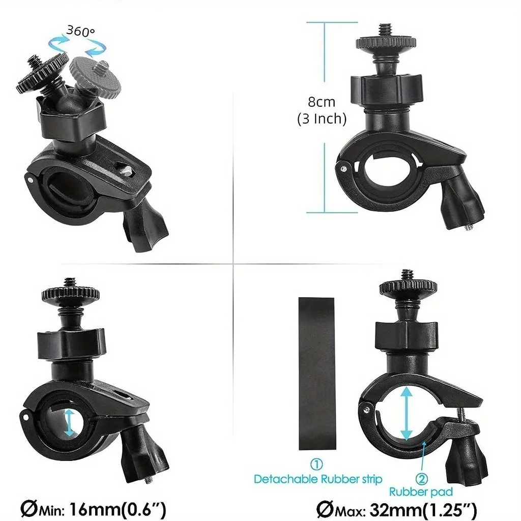 360 Degree Rotation Bike Bracket Bicycle Handlebar Mount Holder For GoPro Hero 11 10 9 8 7 6 5 SJCAM Adapter Camera Accessories