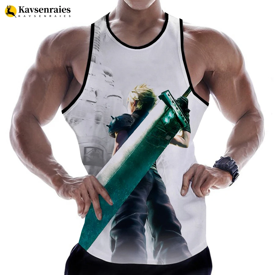 

2023 New Fashion Final Fantasy 3D Printed Tank Tops Men Summer Vest Women Casual Sleeveless T-shirt Hip Hop Oversized T Shirt