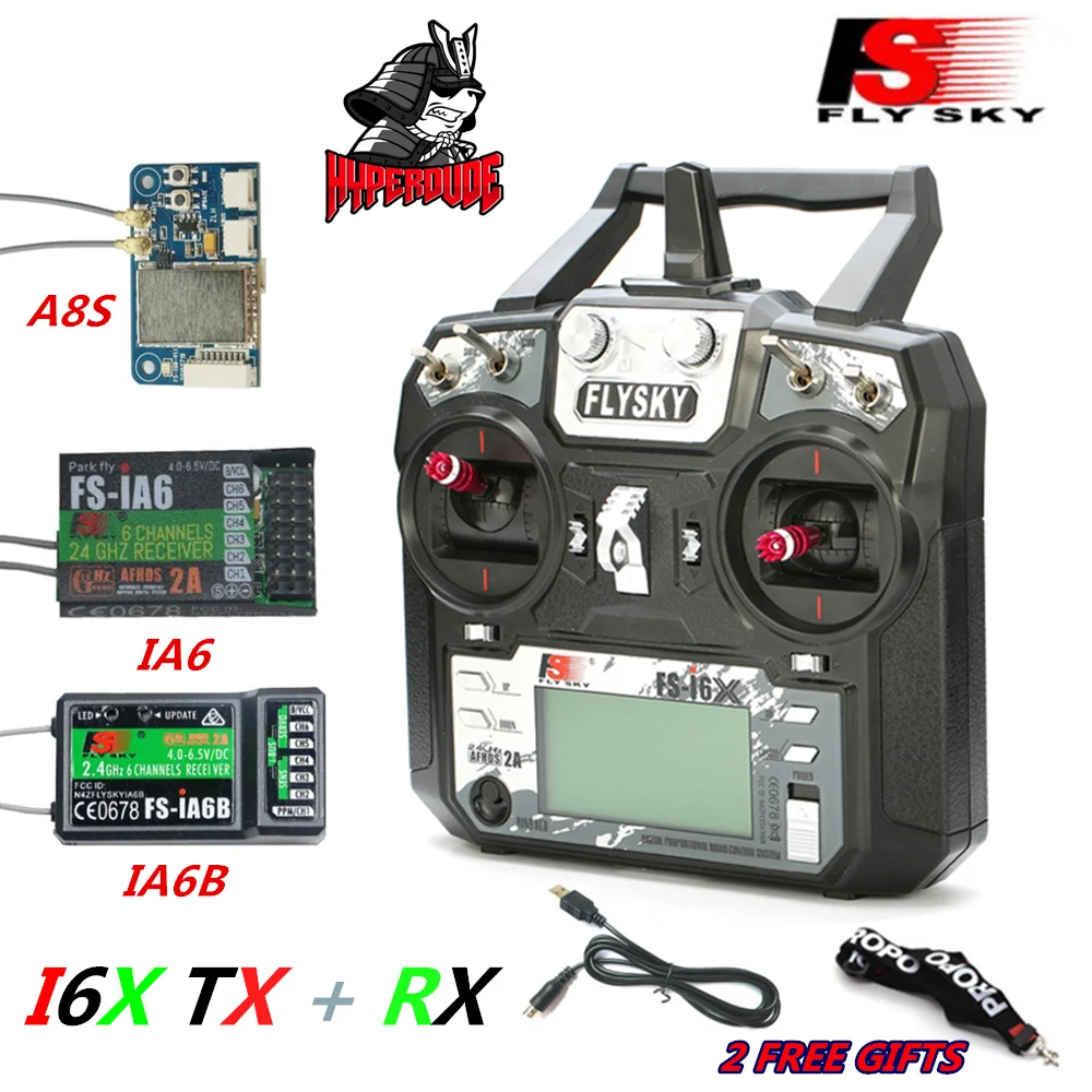 Flysky FS-i6X 10CH 2.4G RC Transmitter iA10B Receiver for RC Quadcopter Parts 