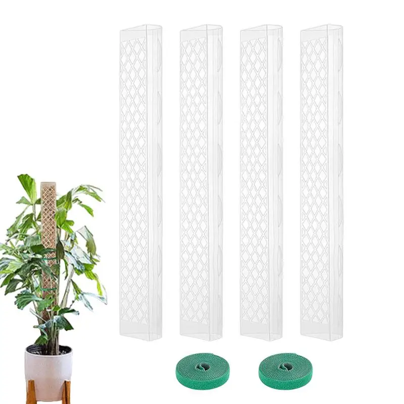 

4Pcs 24 Inch Moss Pole For Plants Plastic Plant Support Poles Indoor Potted Plant Sticks Support Train Creeper Plants