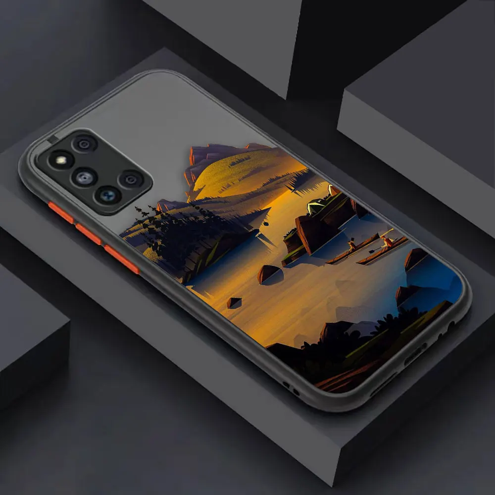 Matte Case for Samsung Galaxy M62 M53 M52 M51 M33 M32 M31 M30S M23 5G J8 J7 J6 J5 Case Funda Art hand-Painted Mountain Scenery