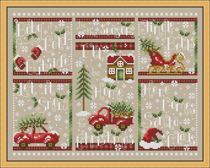 Weihnachts glocke 37-31 Stick-Kits, Kreuzstich-Kits, Baumwoll-Stoff DIY Homefun Stickerei Shop15