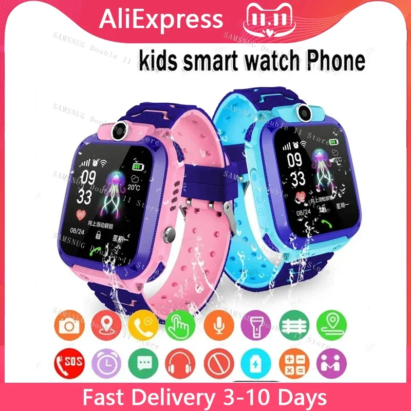 

Q19 Smart Watch Call Message Reminder IP67 Waterproof Fashion Silicone Flashlight Children Watch conduct SOS for Children Gift