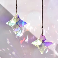 2pcs Star Hanging Window Crystal Prism Light Catcher Rainbow Maker Glass Hanging Pendant Ornaments for Home Garden Decoration 3