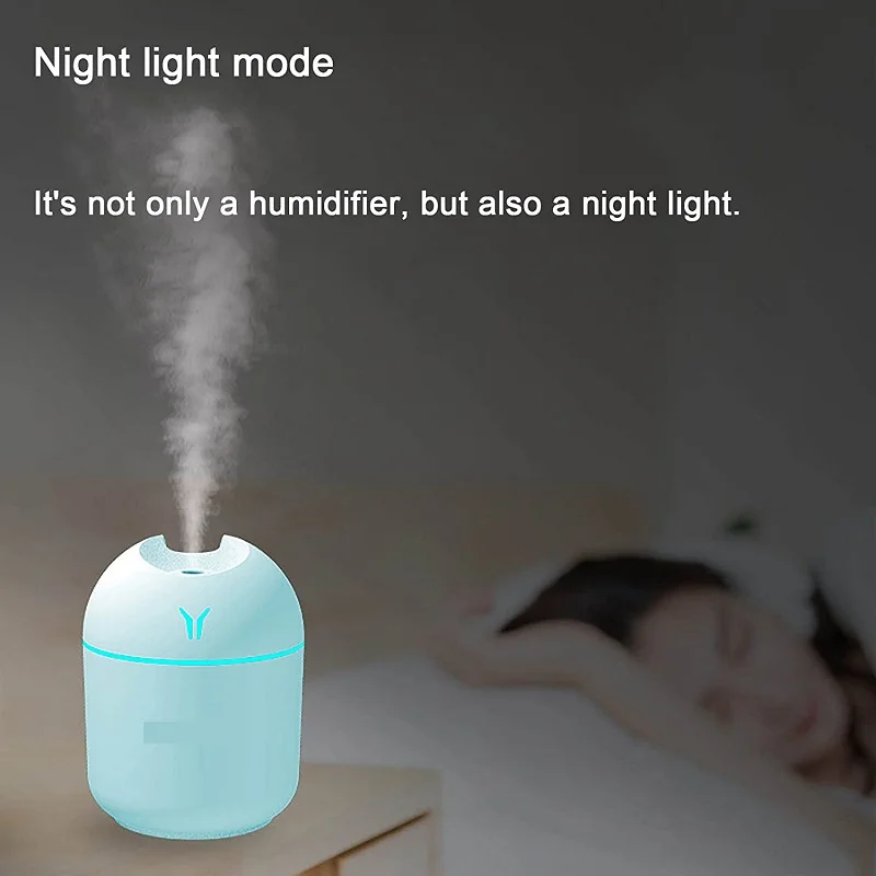 Compact 250ML USB Aroma Diffuser & LED Night Lamp