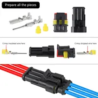 352 ชิ้นขั้วต่อขั้วต่อไฟฟ้ากันน้ำขั้วต่อสายไฟรถยนต์พร้อมเครื่องมือการจีบวงล้อ 4