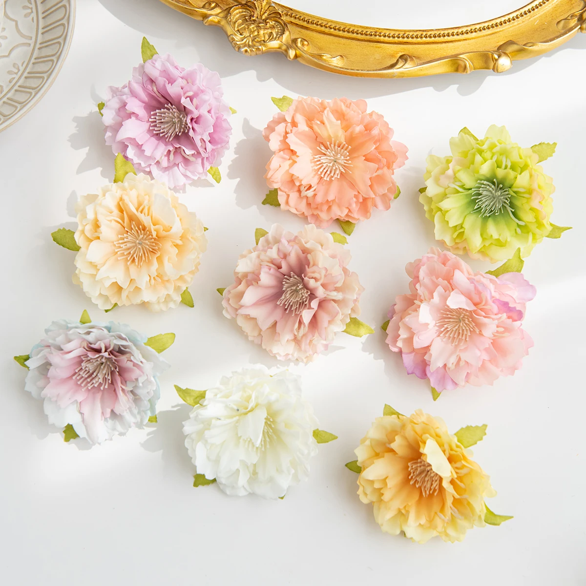 10 TEILE/SATZ Künstliche Pfingstrose Kopf Hause Outdoor Dekoration Gefälschte Blumen Hochzeit DIY Geschenk Box Kleidung Zubehör
