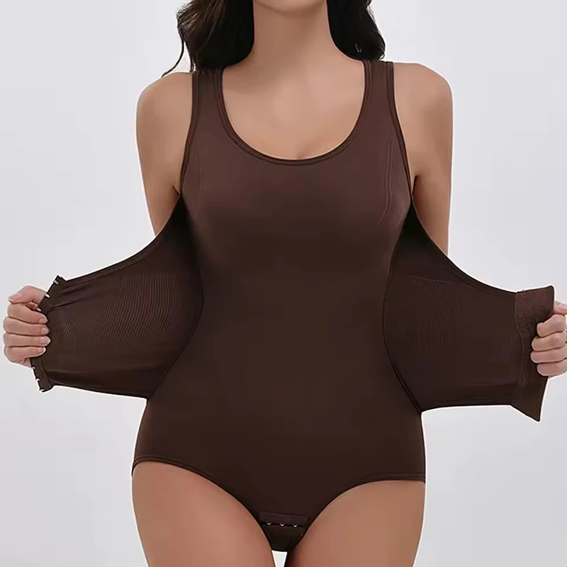 Body gainant Aishang avec ceinture zippée, gaine ventre plat, corset amincissant, top gainant_voghion.com