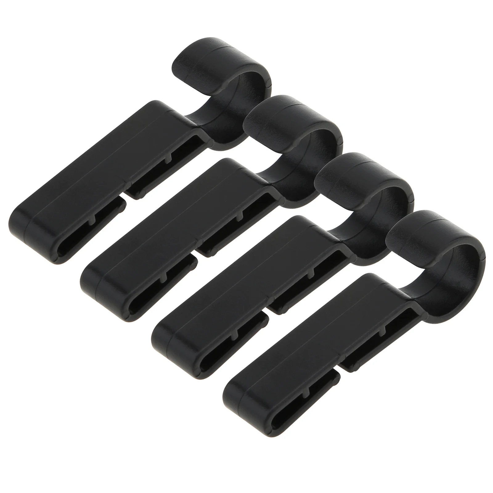 4pcs Plastic Black Helmet Clips Head Light Clamps for Headlamp Safety Cap Hook Mount Narrow-Edged Helmet Hard Hat Light Clips