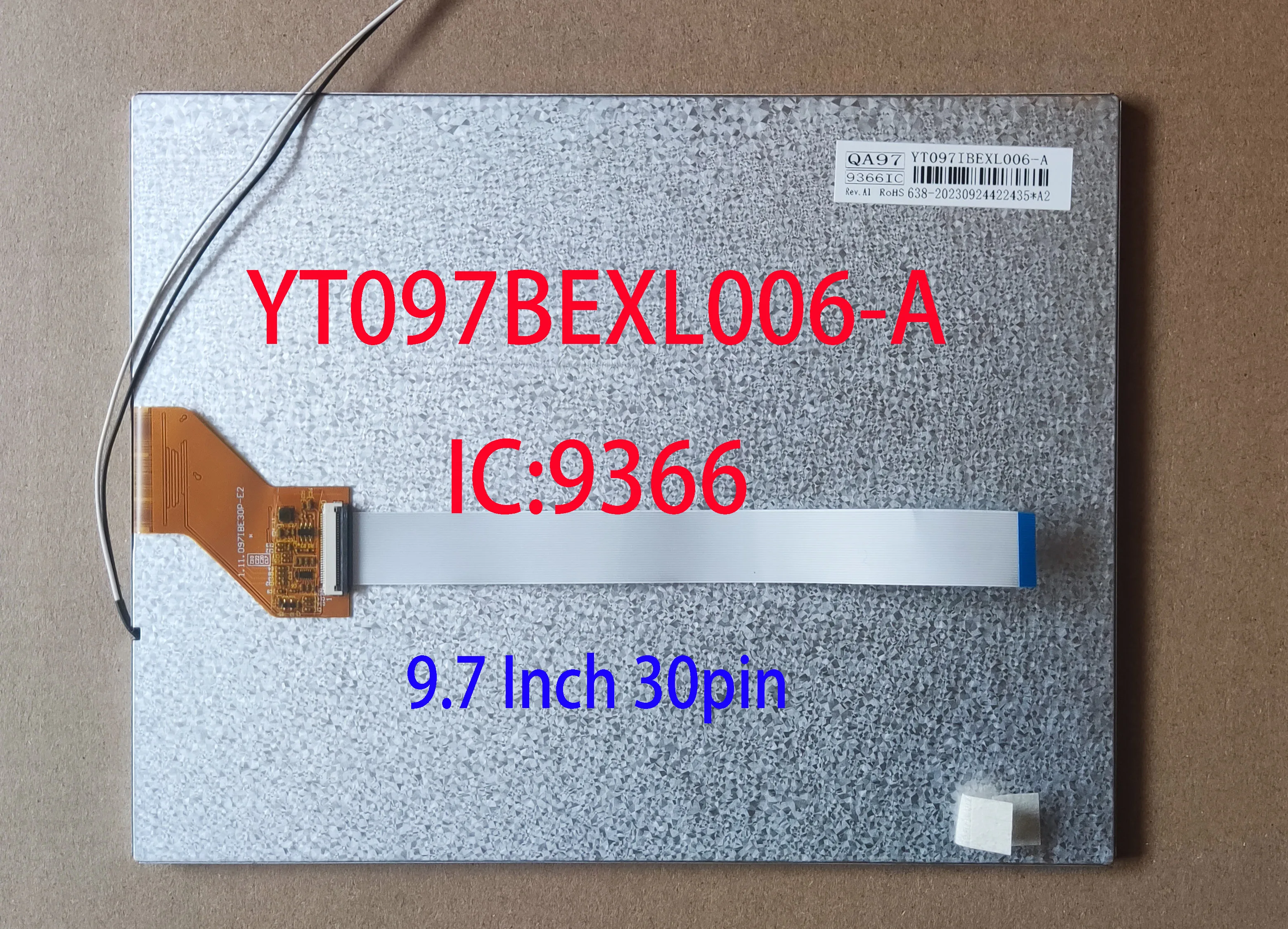 9.7 Inch IPS Qled Screen  YT097IBEK12006-A12 IC:9366 210*164mm Mipi 30Pin For Tesla Radio
