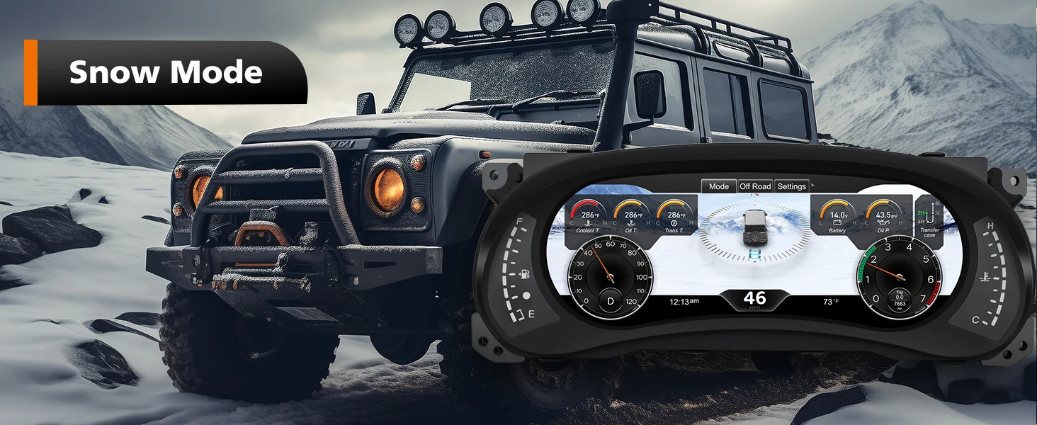 Digital Instrument Cluster Display For Jeep Wrangler JK 2007-2017 Speedometer 12.3”HD screen1920*720/2S Fast Boot/Plug&Play
