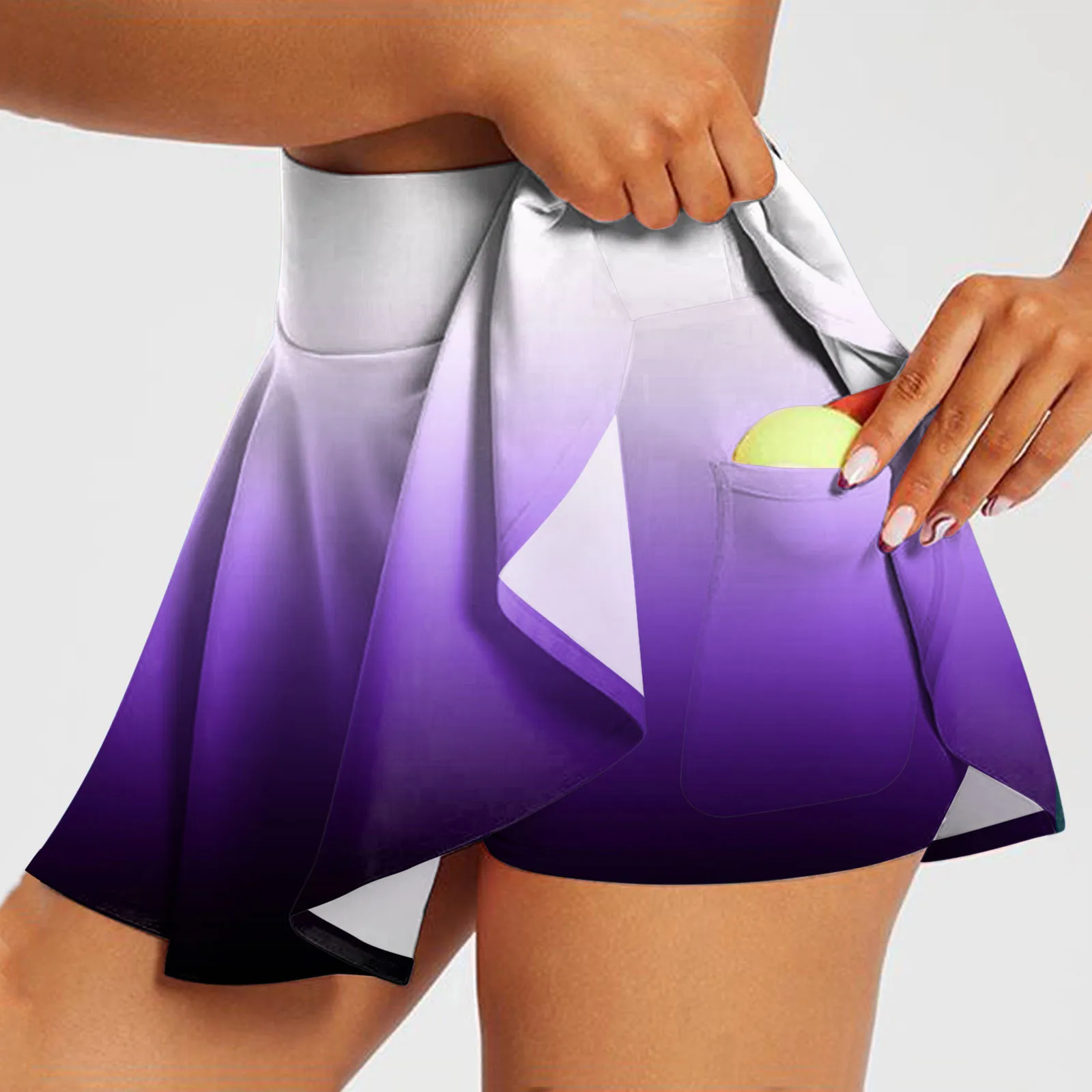 Women High Waist Tennis Skirt Pleated Skirt Fashion Short With Pockets Yoga