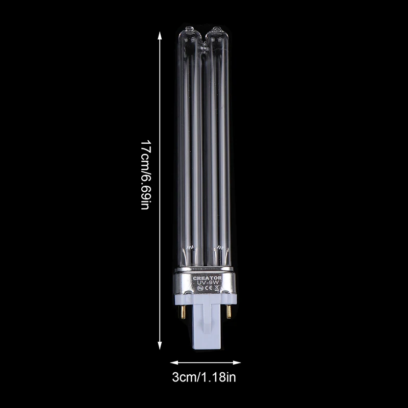 9W UV Replacement Lamp Bulb Spare Tube - G23 2-Pin for HW-303B/304B/404B JUP-01 CF400UV/CF500UV Canister Filter