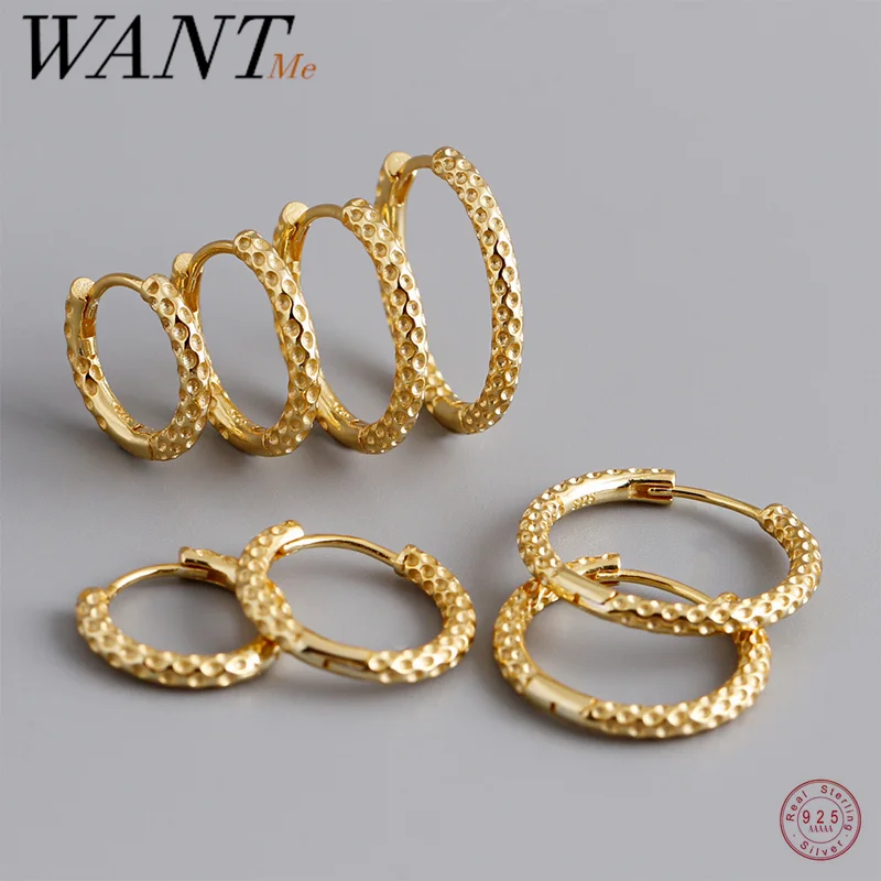 

Женские серьги-кольца WANTME из серебра 925 пробы, в горошек