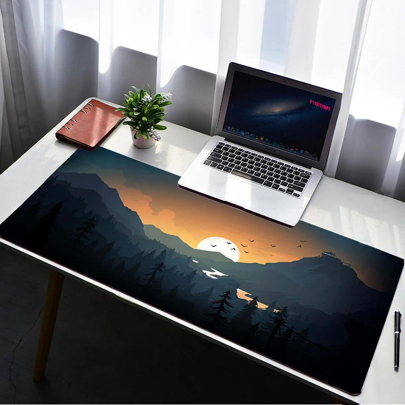 floresta profunda firewatch laptop gamer mouse pad mouse pad grande tapete de bloqueio teclado de borda cm deak mat para csgo lol dota
