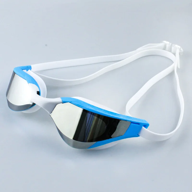 Adult Swimming Goggles Electroplate Fog-proof Professional Racing Goggles Men Women Cool Silver Plated