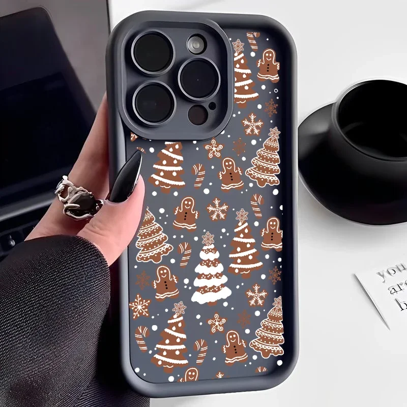 Festive Christmas Tree Silicone Shockproof Phone Case with Bumper Protection