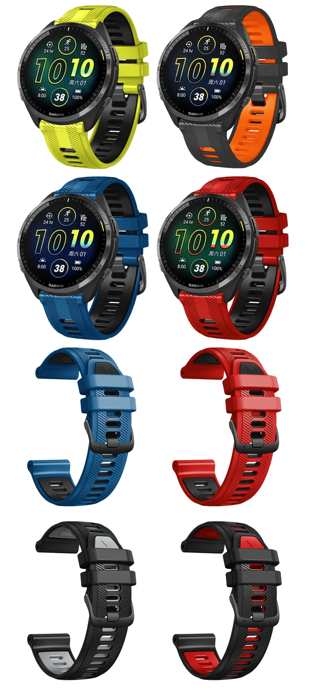 Für Garmin Forerunner 965 955 945 935 Silikon Armband Ersatz Band Quickfit Sport Armband Handgelenk Armband Correa Zubehör – Detail 3