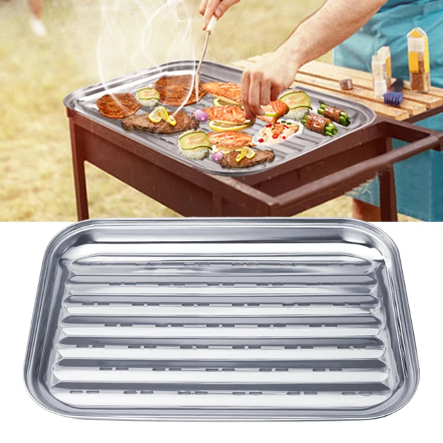 Stainless Steel Cookie Sheets Easy Clean One Piece Professional Square  Baking Oven Tray for Dessert bbq Outdoor Cooking - AliExpress