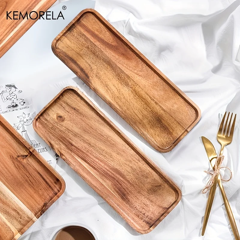 Wooden Serving Tray Acacia Wood 1PCS Coffee Food Cup Dessert Candy Gongfu Tea