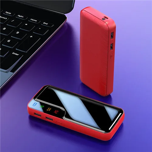 Power Bank 30000mah Portable Faster Charging External Battery Charger 2USB LED Lights Portable Powerbank for Mobile iPhone13 s21 power bank mini Power Bank