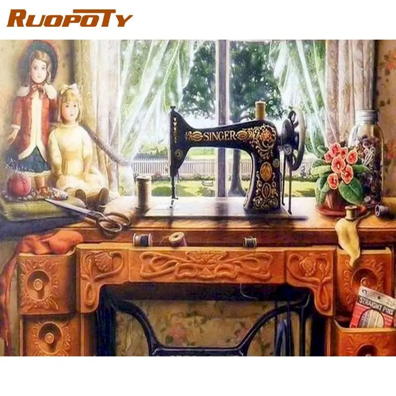 RUOPOTY Full Square/Round Diamond Mosaic sewing machine Diamond