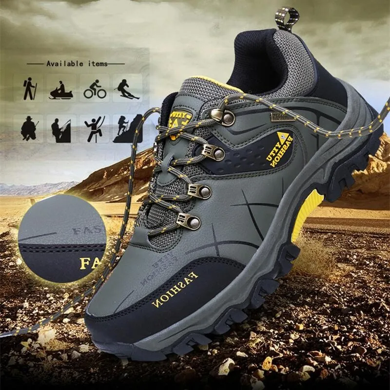 2023 New Men's Winter Snow Boots Waterproof Leather Sports Super Warm Boots Outdoor  Hiking Boots Work Travel Shoes Size 39-47