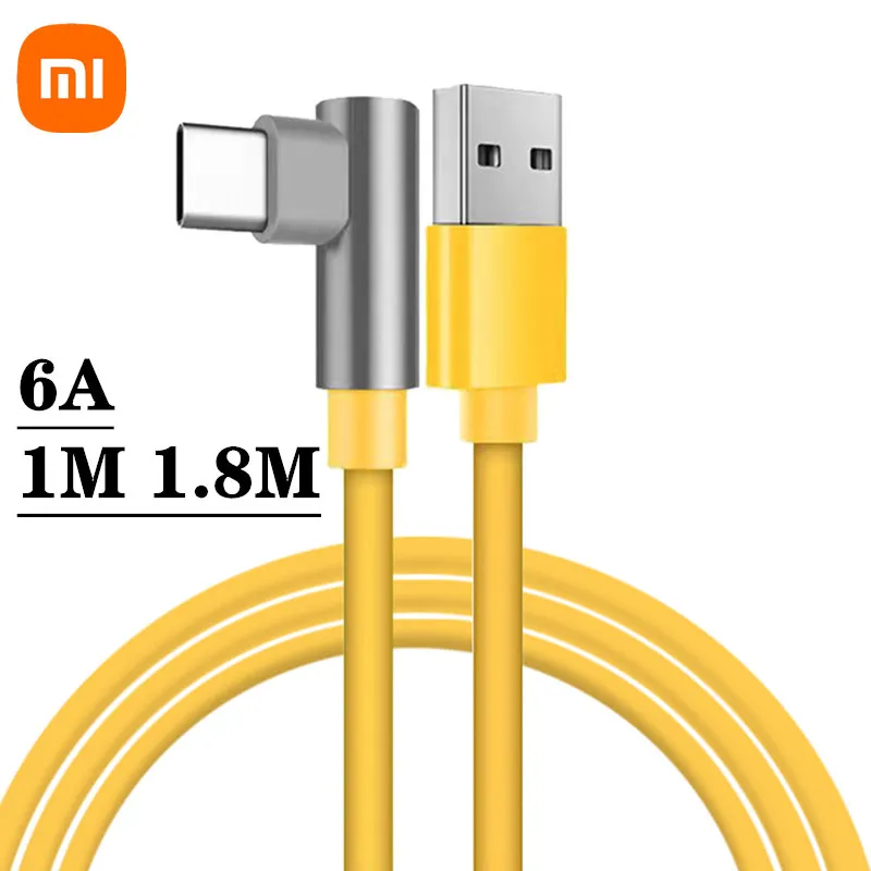Original Xiaomi 120w 6a Usb tipo c Jogo Cabo de Carregamento Rápido 90 Graus Cotovelo para mi 12 11 10 Pro Poco Redmi Nota K40 tipo Carregador - Image 4
