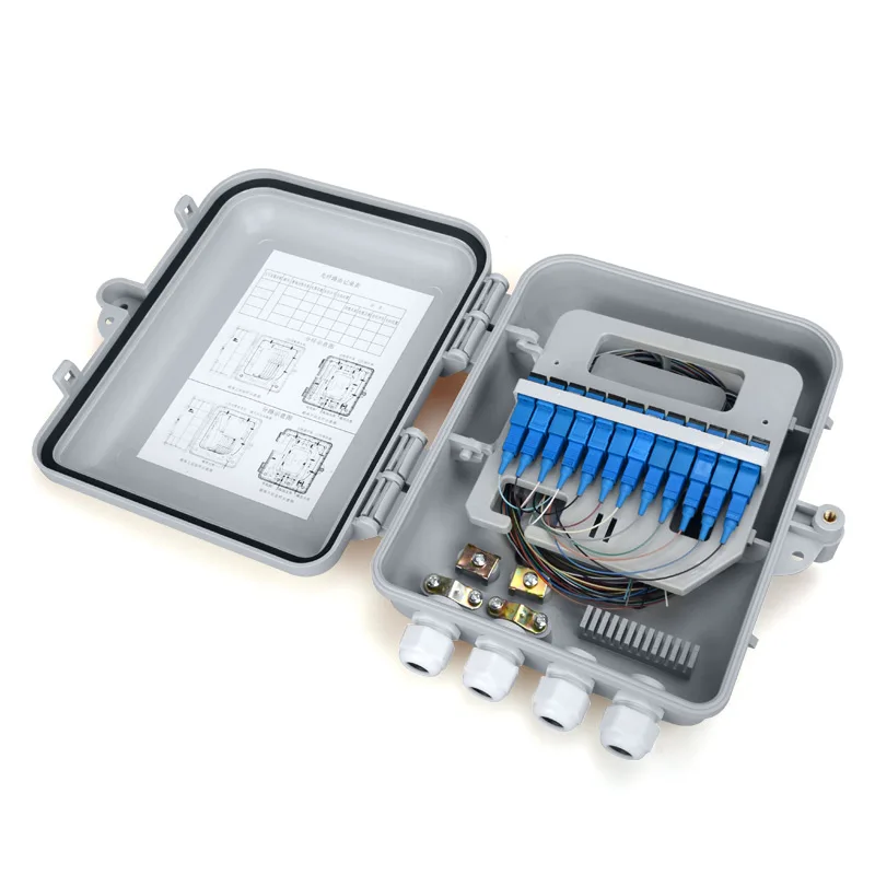 Caja De Distribuci n De Fibra ptica 12 N cleos Con Adaptador SC 