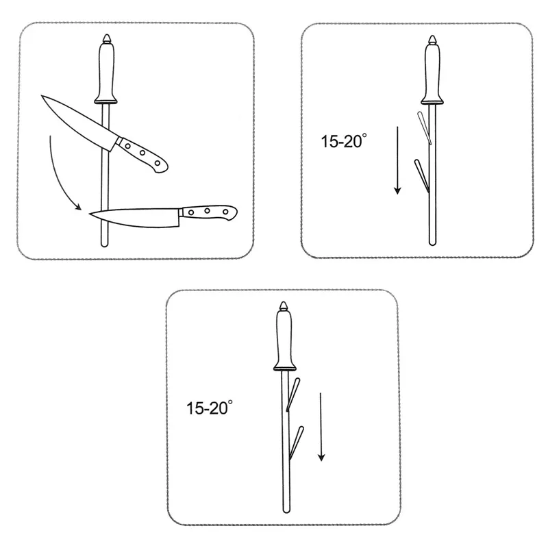 1pcs 6/ 8/ 10/ 12 Inch Ceramic Sharpening Rod, ABS Handle Stick Bar, Kitchen Knife Sharpener, Home Use Knife Grinder, Knife Sharpener, Kitchen Knife Sharpener