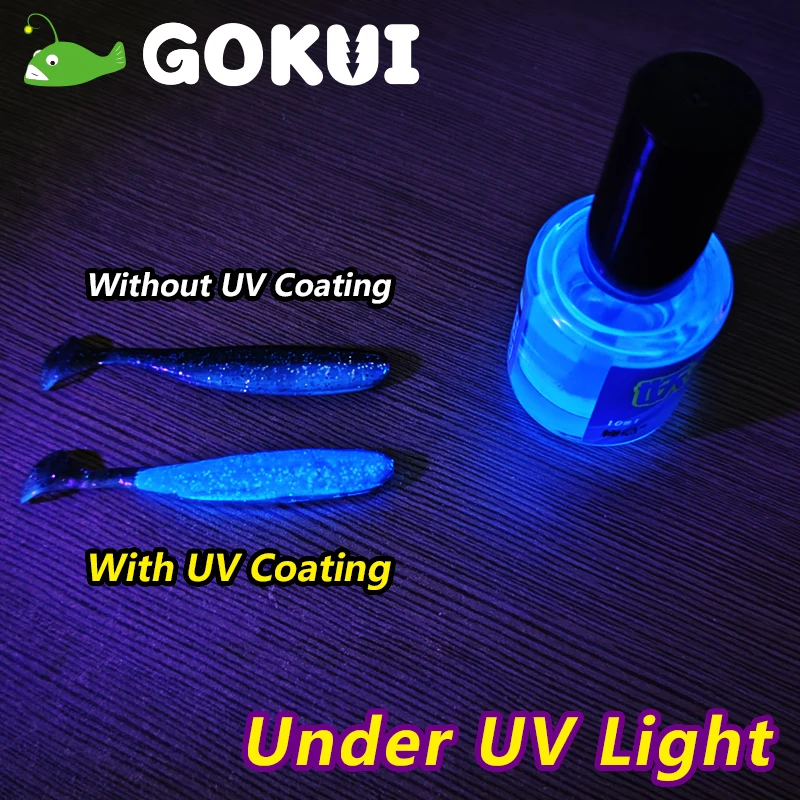 GOKUI UV Coating for Lure Bait Fishing Jig DIY Fluorescent Paint Magical Fish Luring Paint Biomimetic UV Coatings Fishing Tackle fishing tools fishing tool fishing accessories fishing tackle
