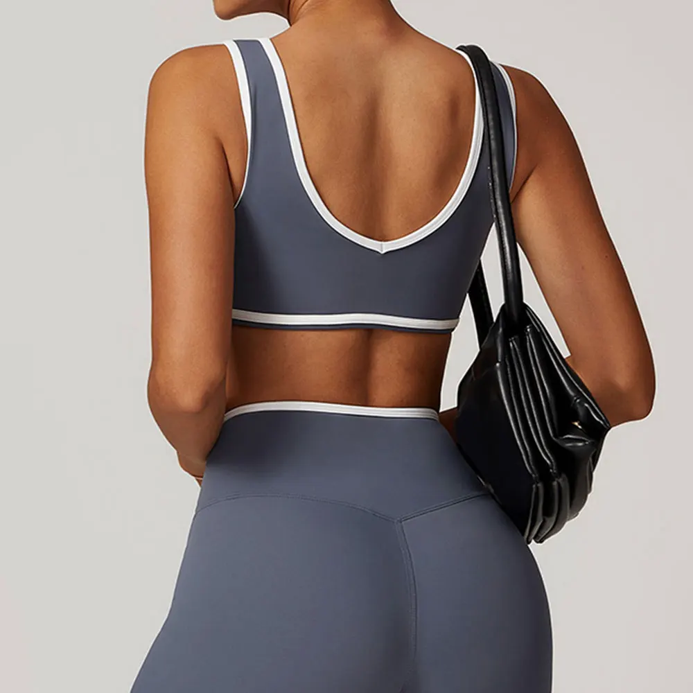 Color Block Push-Up Sports Bra 3