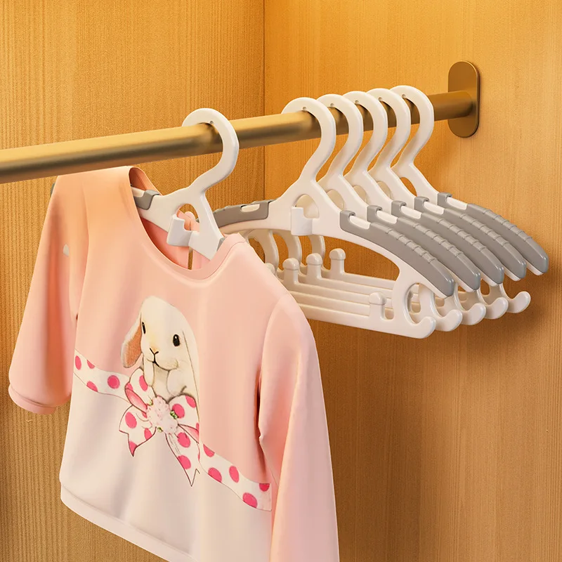 household clothes retractable baby drying clothes support seamless non-slip baby special storage small clothes hanger.