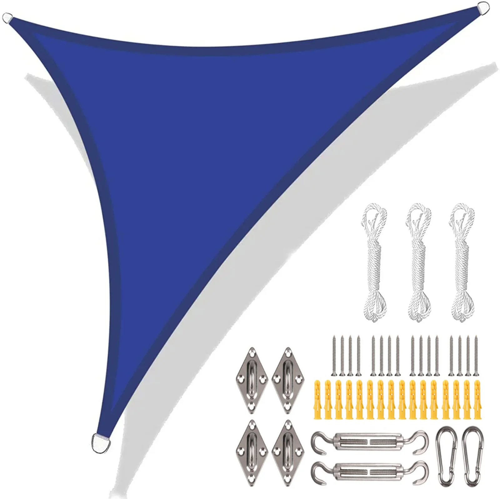 Waterproof Grey & Black Triangle Sun Shade Sail Canopy – 98% UV Block Outdoor Shelter