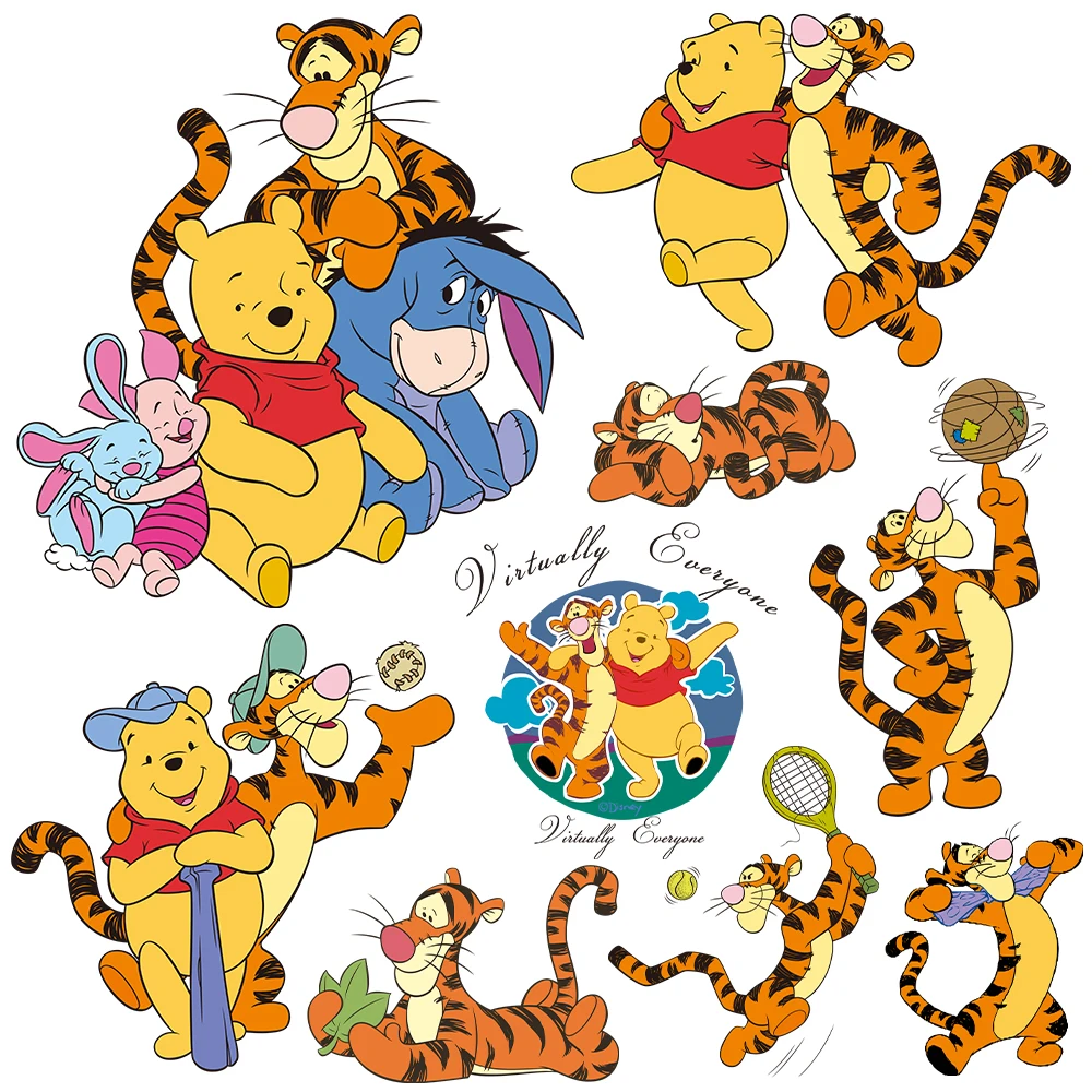 Disney Winnie The Pooh Stickers Thermal Transfer Patch Thermocollant  Patches for Clothing Transfer Sticker Parches Para La Ropa