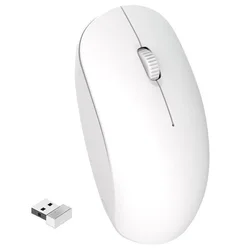 Wireless 2.4GHz WiFi Office Mouse - Durable, Battery - Powered (White)