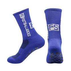 Enhanced Anti-Slip Silicone Bottom Cushioned Sports Socks (Blue)