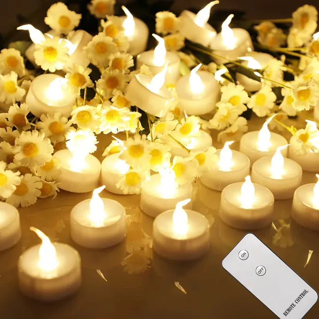 LED chauffe-plat sans flamme bougies vacillantes électronique à piles lumière votive décor à la maison 2