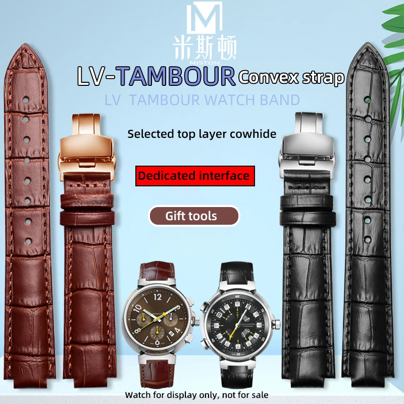 Cinturino Per Orologio In Vera Pelle Per Cinturino Lv Per Cinturino Louis Vuitton Tambour Q114K Bocca 10Mm 12Mm Cinturino Da Uomo Q1121