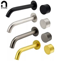 KYLINS อ่างล้างหน้าก๊อกน้ําห้องน้ํา Mixer แตะติดผนัง Progressive ร้อนเย็น Matt Black Brushed Gold ปืนโลหะสีเทา 1