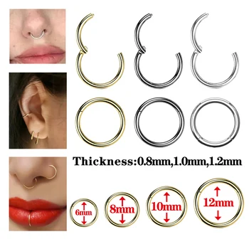 외과 강철 작은 코 링 바디 클립 후프 16G 18G 20G Tragus 격막 연골 피어싱 쥬얼리, 여성 남성 소녀 선물