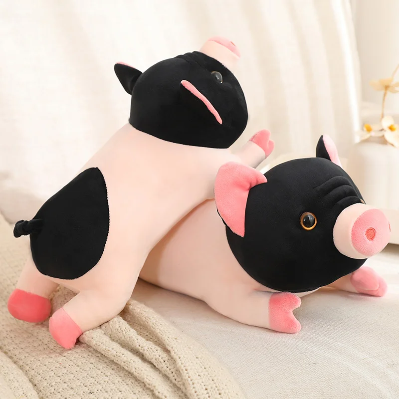 Simulation New Lying Little Fragrant Pig Plush Doll Pillow Pink Black Long Pig Plush Toy Home Decoration Gift For Girlfriend
