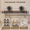 Bathroom Storage Rack Iron Strong Suction Cup No Drilling Wall Mounted Toilet Storage Rack Kitchen Storage Rack Household 3