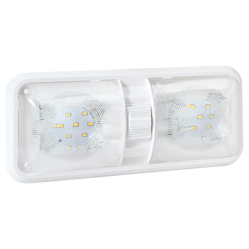 

RV Light 12V LED Lights Ceiling Double Dome Light Fixture Interior Lighting For Car/RV/Trailer/Boat