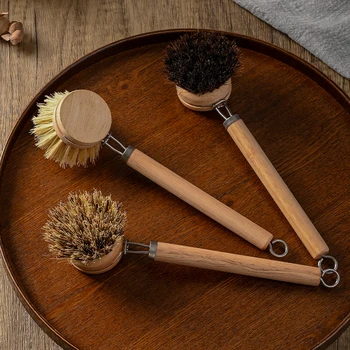 Long-Handled Wooden Dish Brush 3