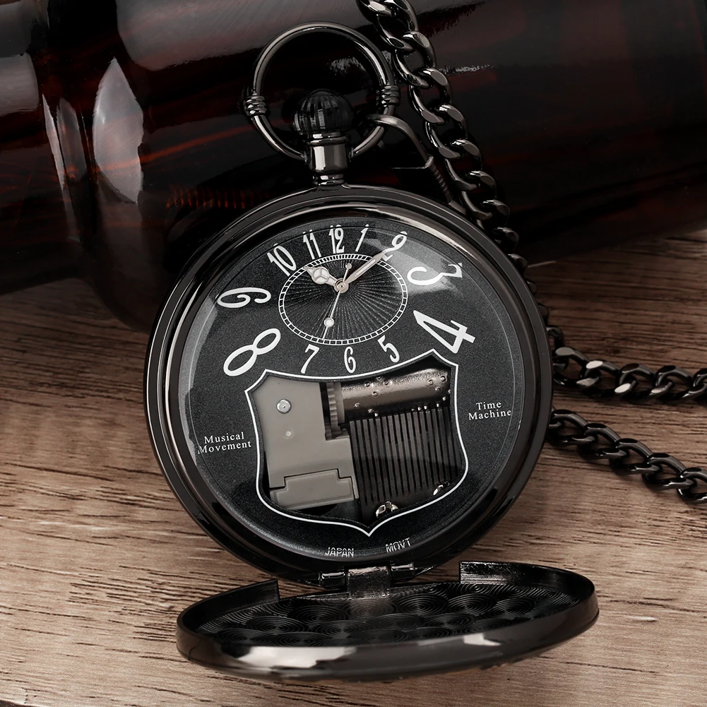 Space Series Music Pocket Watch Original Men Quartz Chain Clock